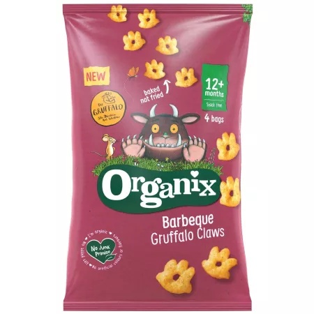 Figurine din porumb cu barbeque Gruffalo bio, +12 luni, 4 pungute, Organix