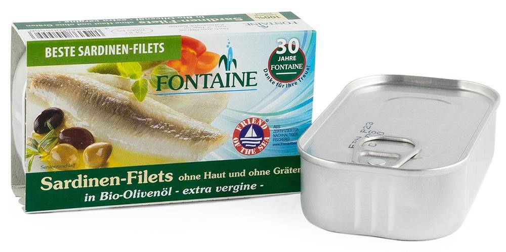 File de sardine fara oase in ulei de masline, eco-bio, 120g - Fontaine - poza 2