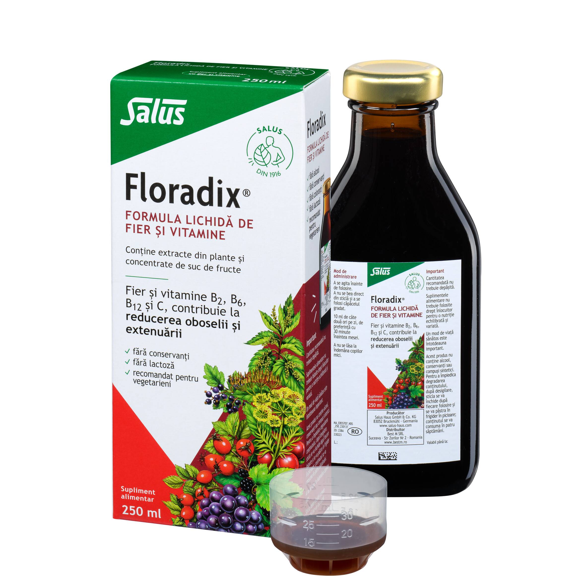 Floradix Elixir bio cu fier 250ml SALUS HAUS - poza 1