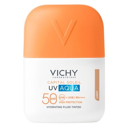 Fluid Hidratant Colorat cu Protecție Solară SPF 50 Nuanță Light Capital Soleil UV Aqua, 50 ml – Vichy