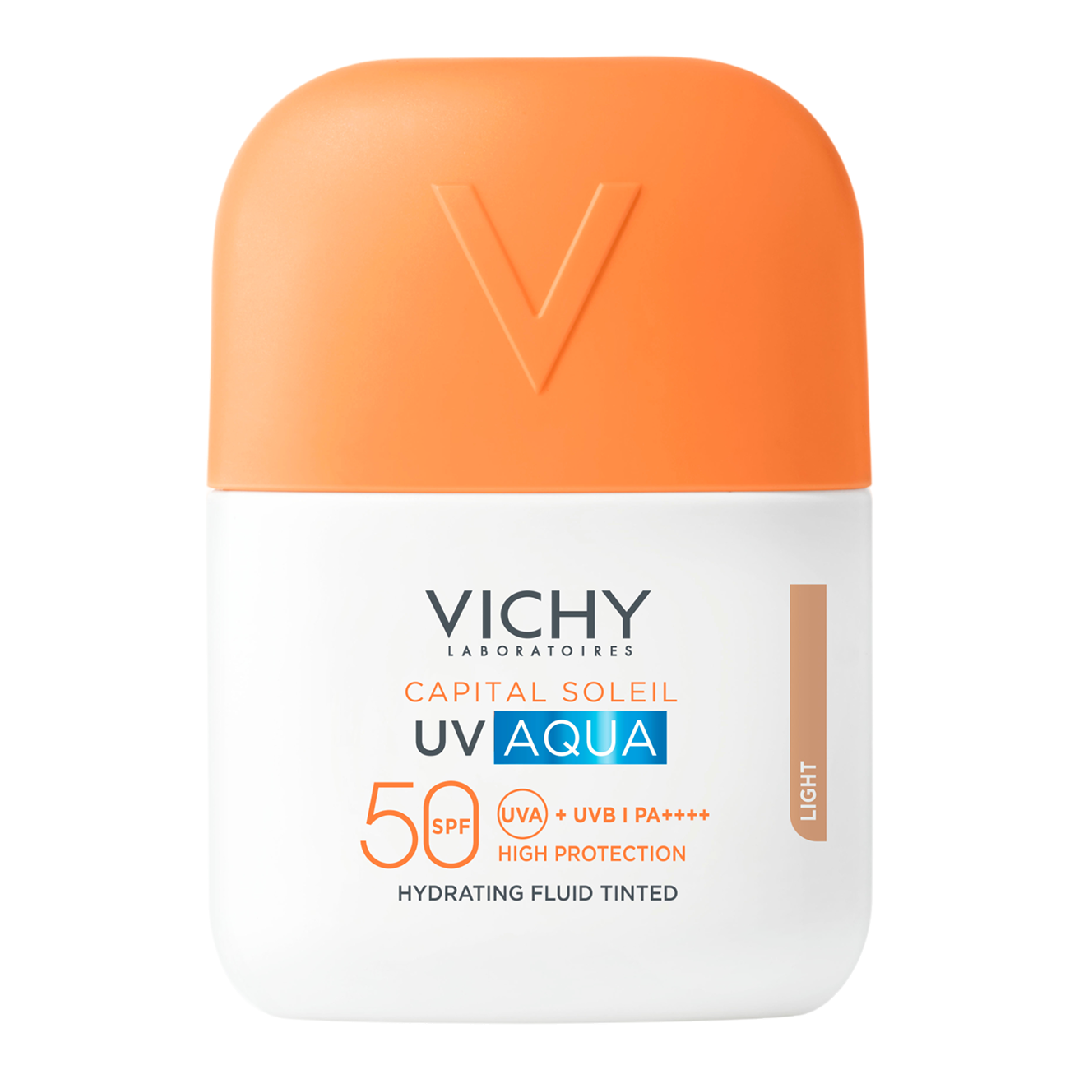 Fluid hidratant colorat SPF50, Nuanta Light, Capital Soleil UV Aqua, 50 ml, Vichy