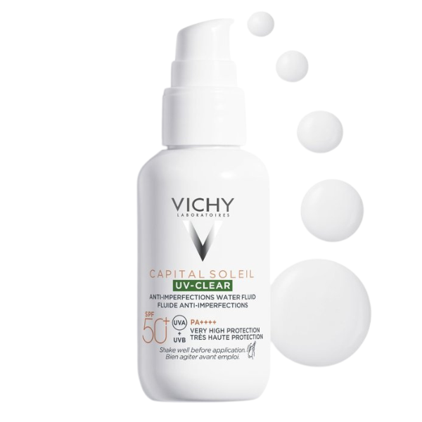 Fluid protectie zilnica SPF50+ anti-imperfectiuni pentru fata UV Clear, Capital Soleil, Vichy | 40 ml