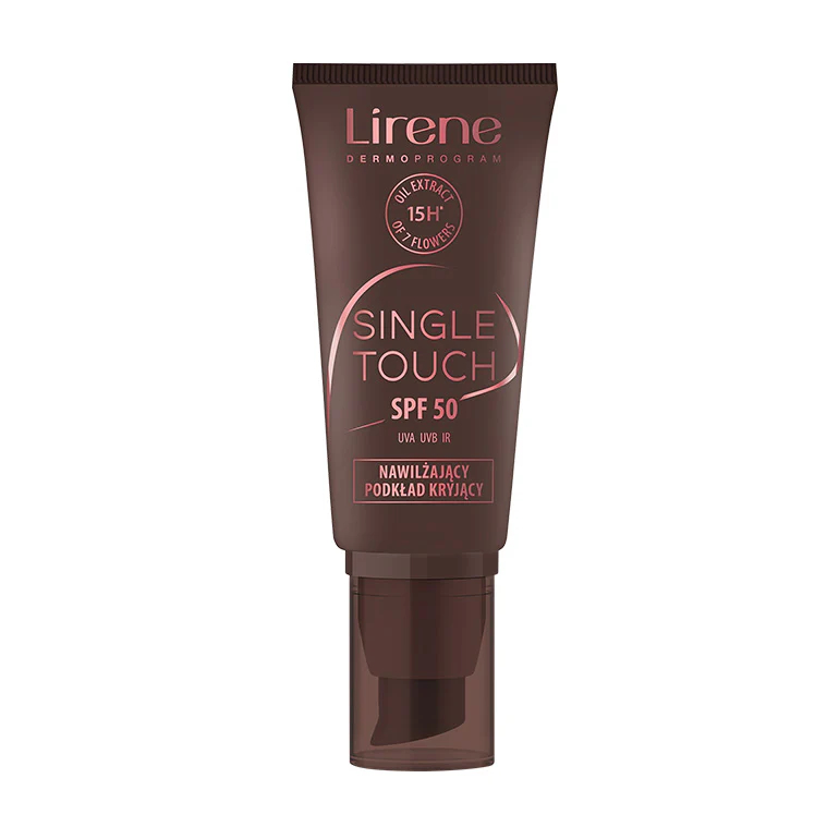 Fond de ten hidratant cu SPF50 02 Natural Single Touch, 30ml, Lirene