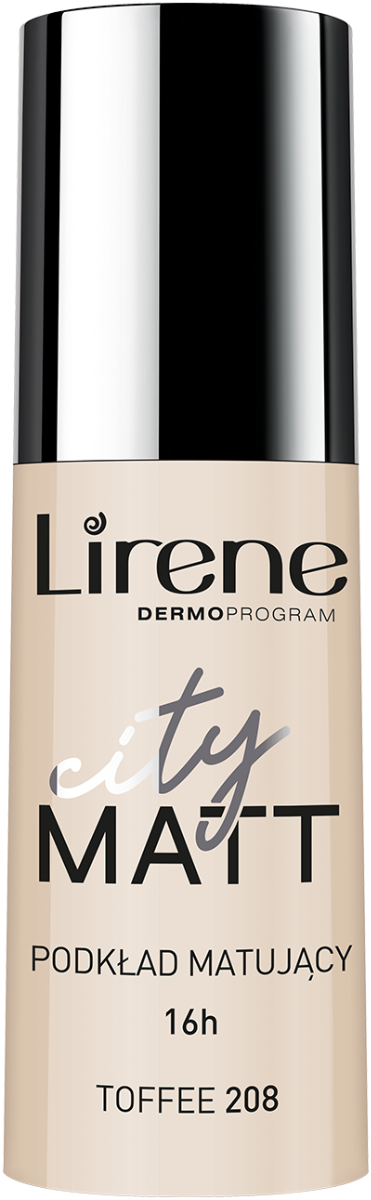 Fond de ten matifiant City Matt Toffee 208, 30ml, Lirene
