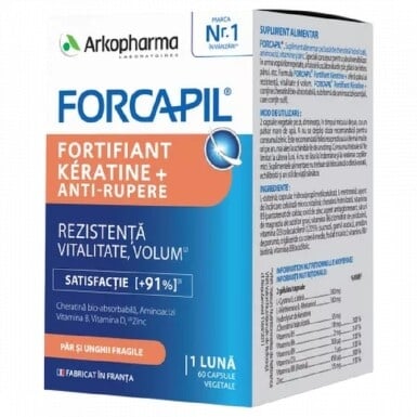 Forcapil anti-rupere Fortifiant Keratine, 60 capsule vegetale, Arkopharma