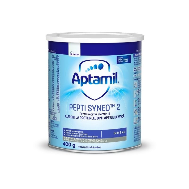 Formula de lapte Pepti Syneo 2, 6-12 luni, 400 g, Aptamil