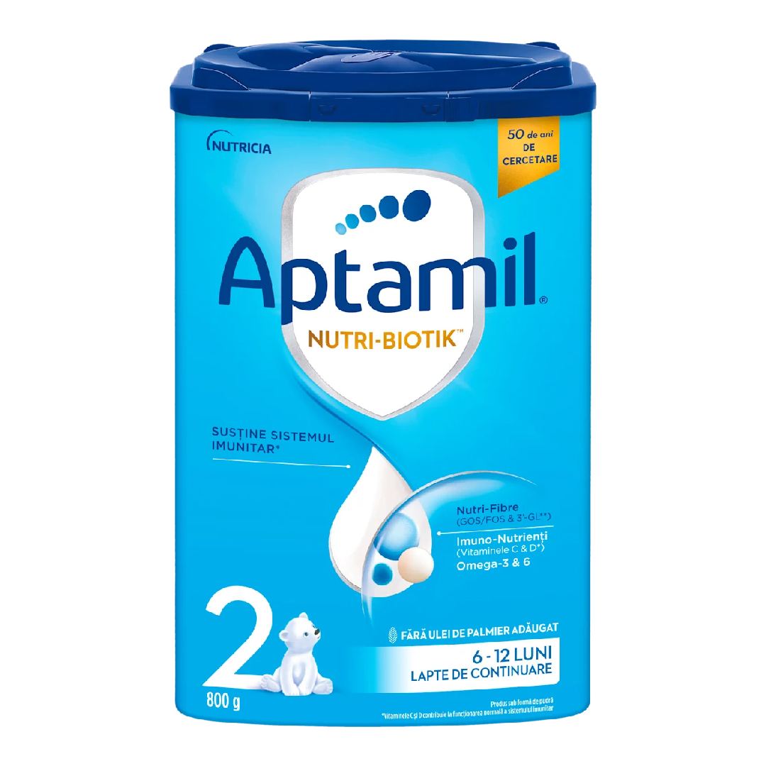 Formula de lapte praf Nutri Biotik 2, 6-12 luni, 800 g, Aptamil