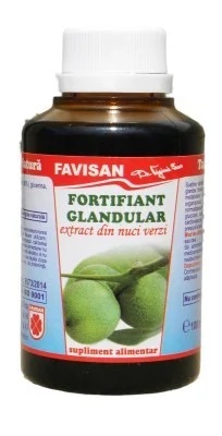 Fortifiant Glandular cu extract de nuci verzi, 100ml, Favisan