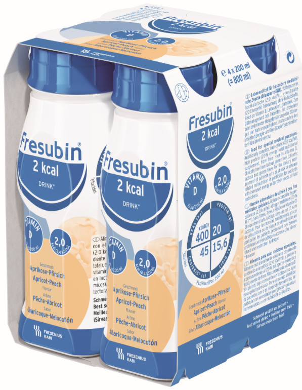 Fresubin 2kcal Drink cu Fibre, Caise cu Piersici, 4 x 200 ml, Fresenius Kabi