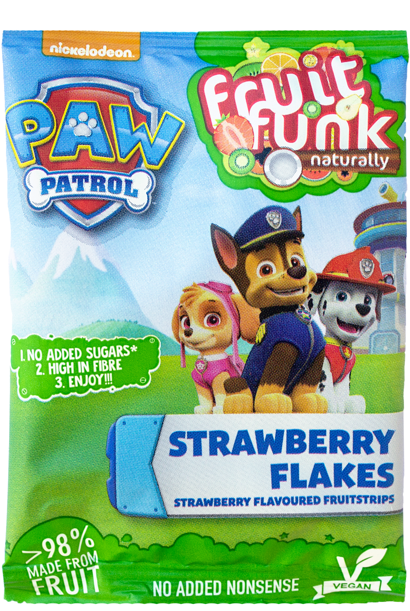 Fulgi din fructe cu capsuni Paw Patrol, 16g, Fruit Funk