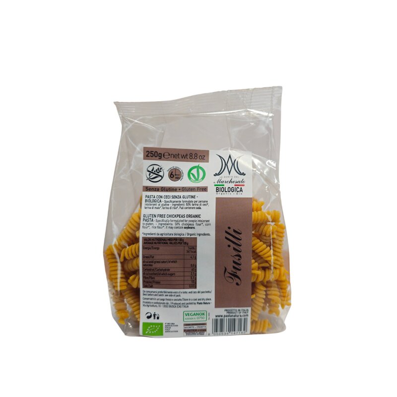 Fusilli din naut, porumb si orez bio 250g Marchesato