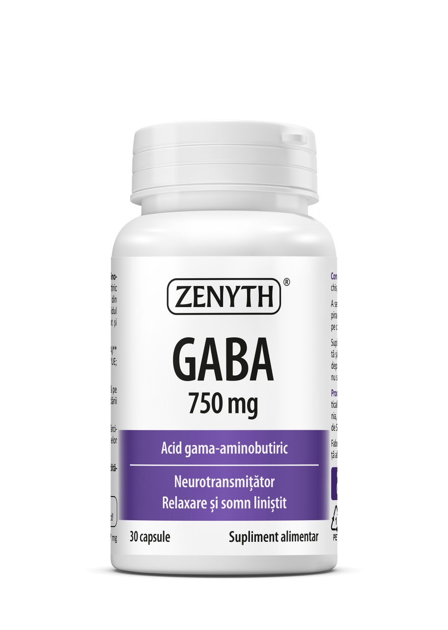 Gaba 750mg, 30cps, Supliment pentru relaxare și somn, Zenyth