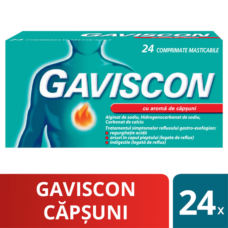 Gaviscon capsuni, Reckitt Benckiser | 24 comprimate