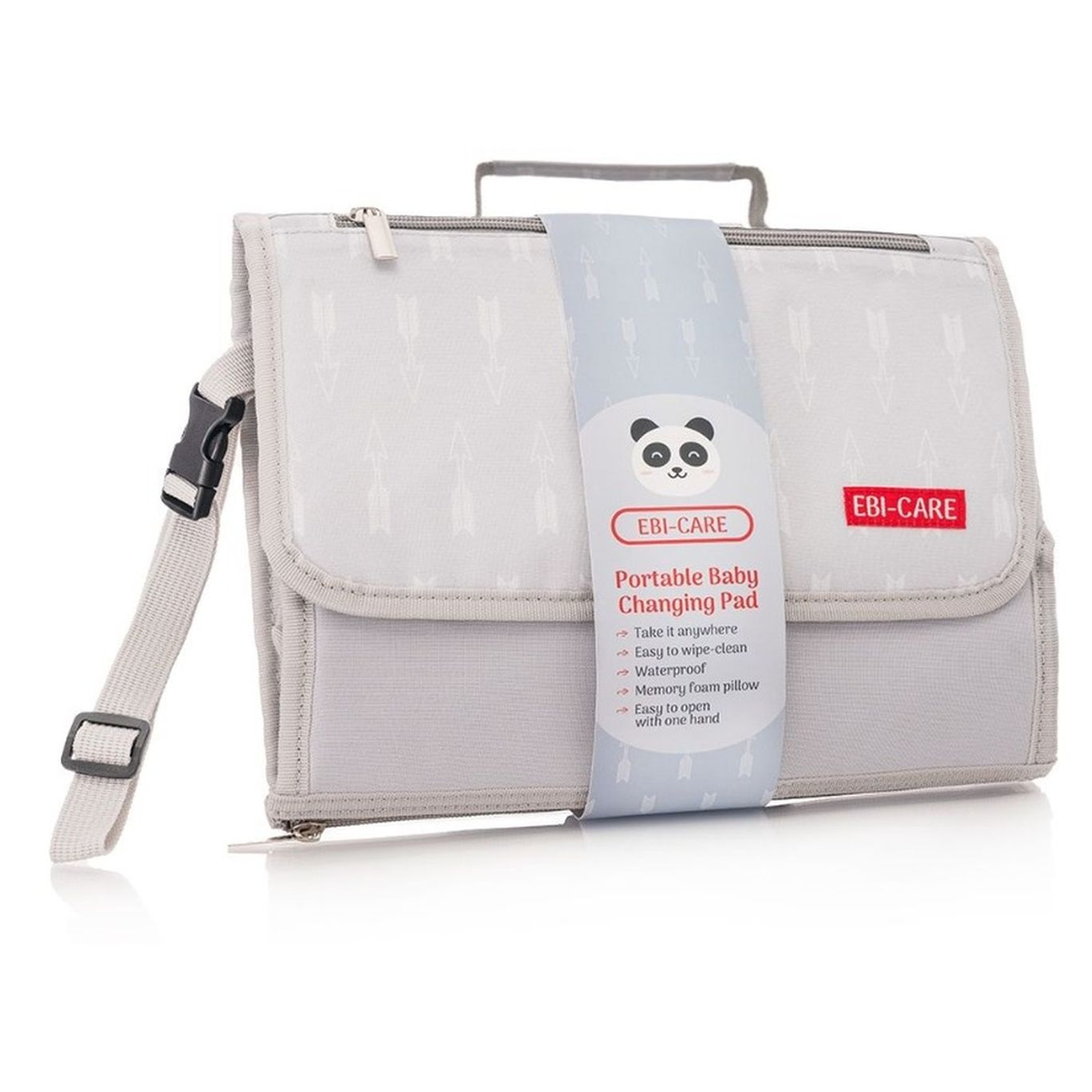 Geanta bebelusi pentru schimbat scutece si infasat Gri 32x24 cm, EBI-CARE