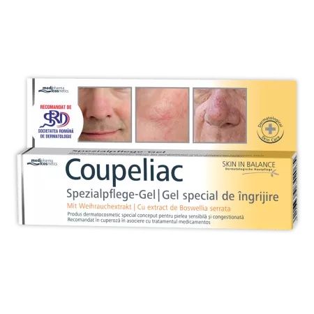 Gel Coupeliac pentru piele sensibila si cuperozica, 20ml, Zdrovit