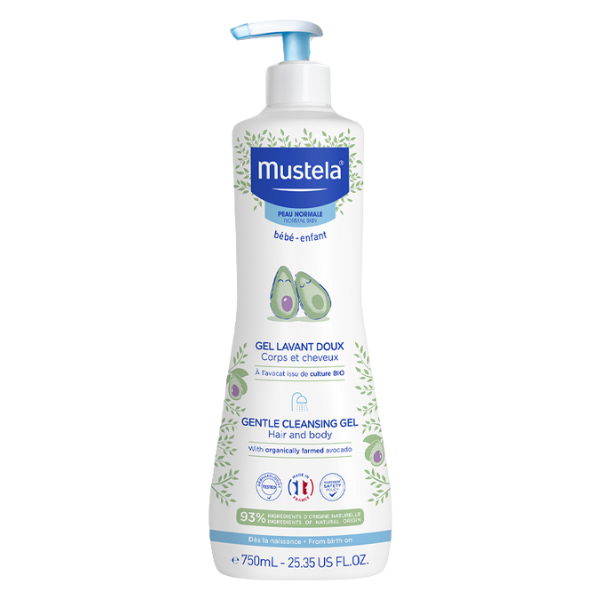 Gel de curatare delicat pentru par si corp, Mustela | 750 ml