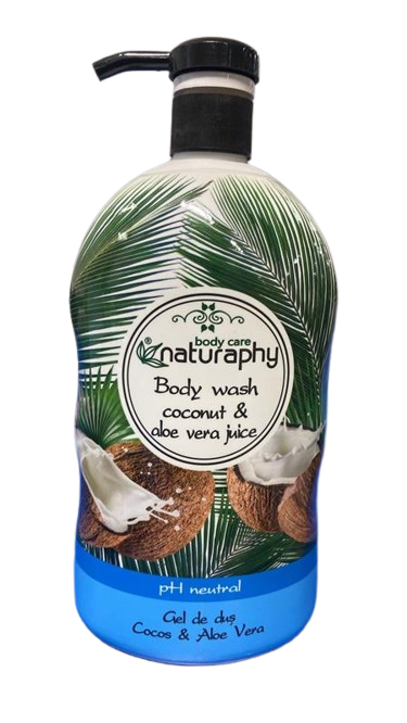 Gel de dus cu cocos si aloe vera, 1l, Naturaphy