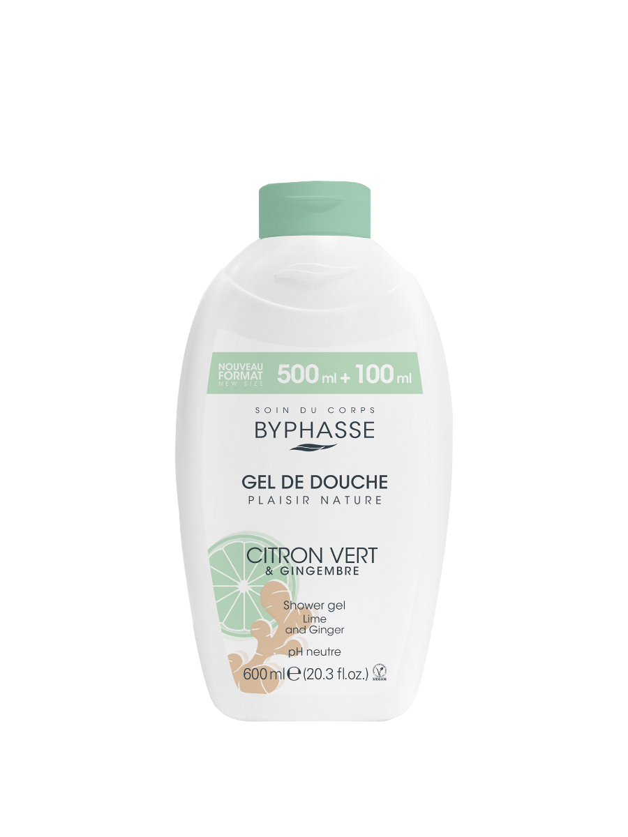 Gel de dus cu lime si ghimbir Plaisir Nature, 600ml, Byphasse
