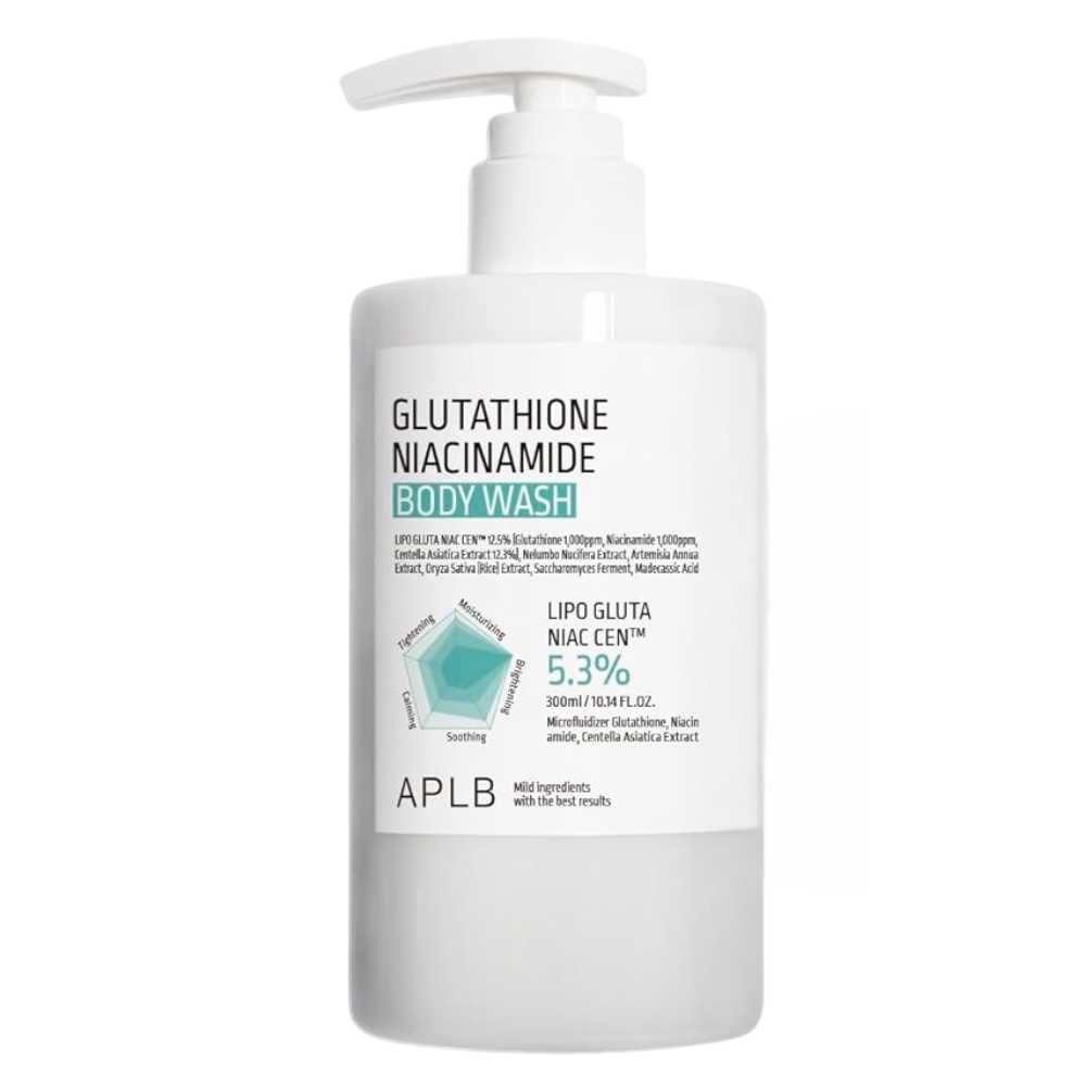 Gel de dus iluminator si hidratant cu Glutathione si Niacinamida, 300ml, APLB