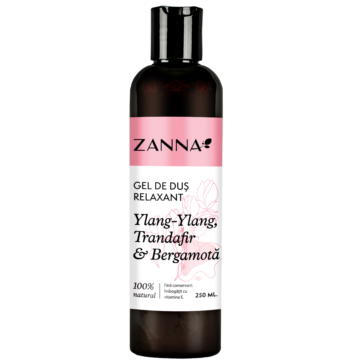 Gel de dus relaxant cu ylang-ylang si bergamota, 250ml, Zanna