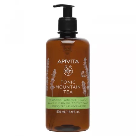 Gel de dus tonifiant cu ceai de munte, 500ml, Apivita