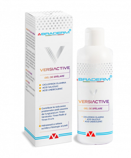 Gel de spalare pentru corp si scalp Versiactive, 200 ml, BRADERM