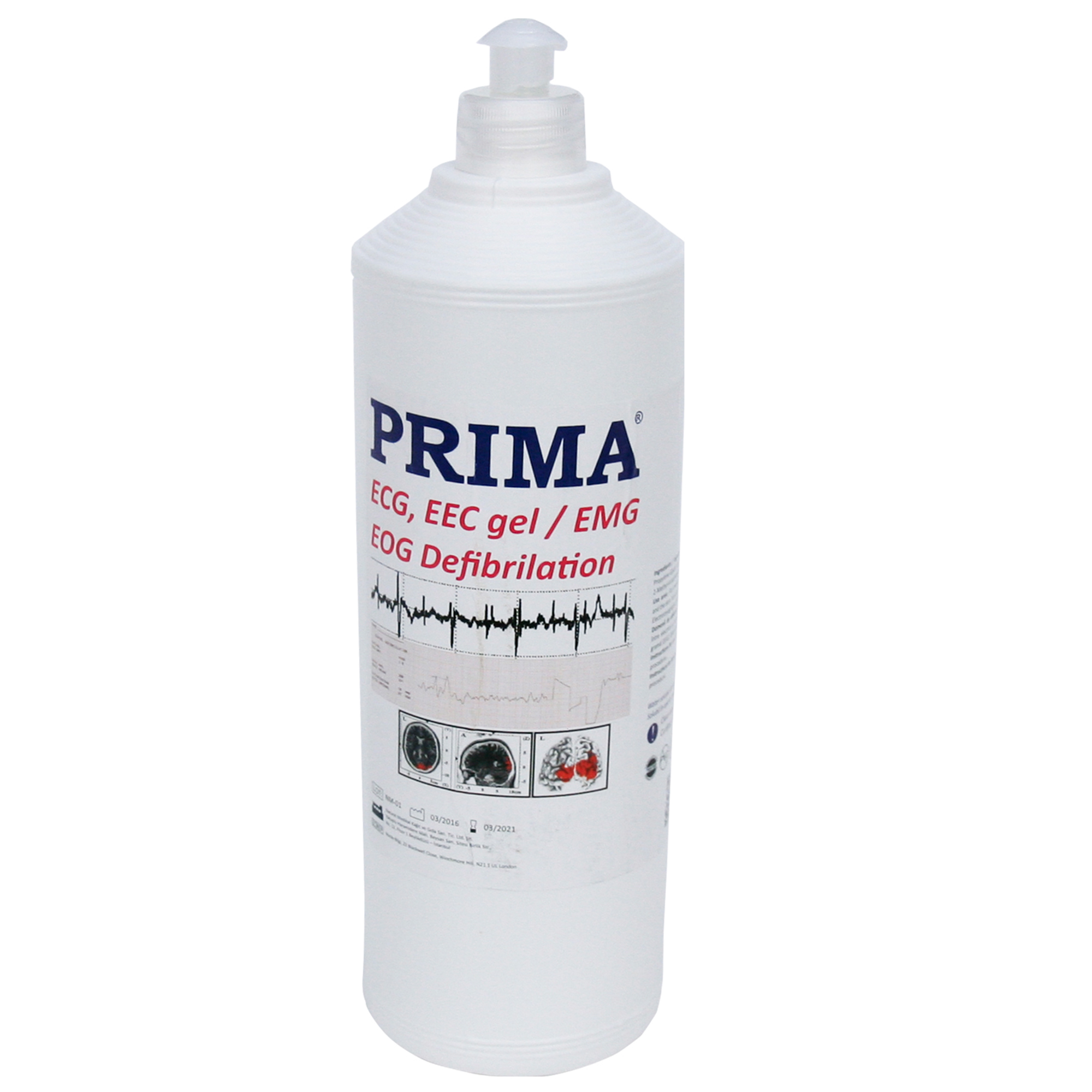 Gel EKG/ECG PRIMA, Transparent, 1000ml – Gel Conductiv pentru Electrozi si Diagnostic Medical