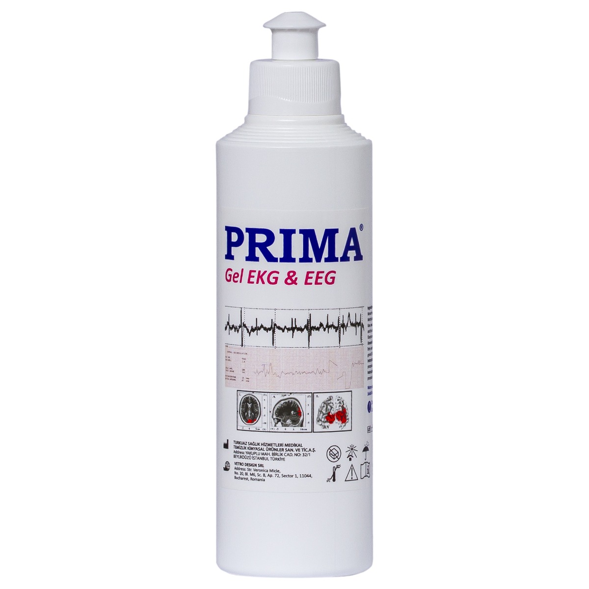 Gel EKG/ECG PRIMA, Transparent, 250ml - Gel Conductiv pentru Electrozi si Diagnostic Medical