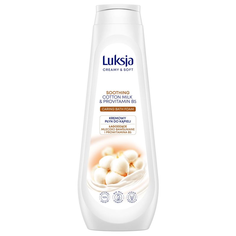 Gel spuma de baie Creamy & Soft Soothing cu lapte BBC si provitamina B5, Luksja | 900 ml
