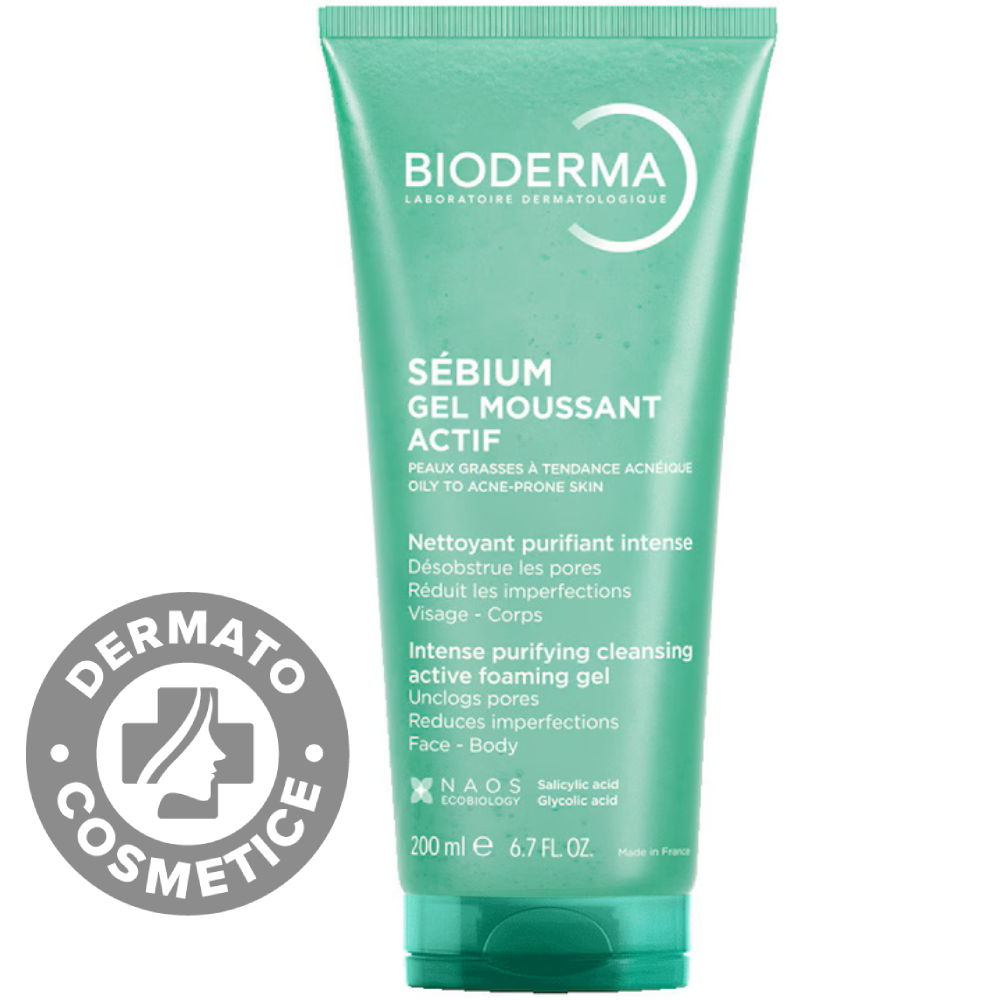 Gel spumant activ Sebium, 200ml, Bioderma