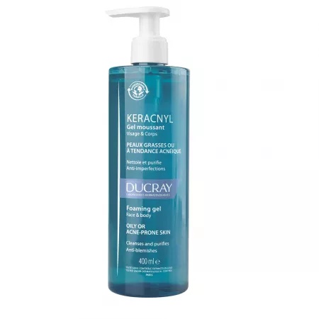 Gel spumant pentru pielea cu tendință acneică Keracnyl, 400 ml, Ducray
