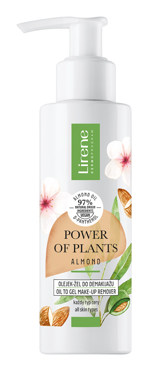 Gel-ulei pentru indepartarea eficienta a machiajului Migdale Power Of Plants, 145ml, Lirene