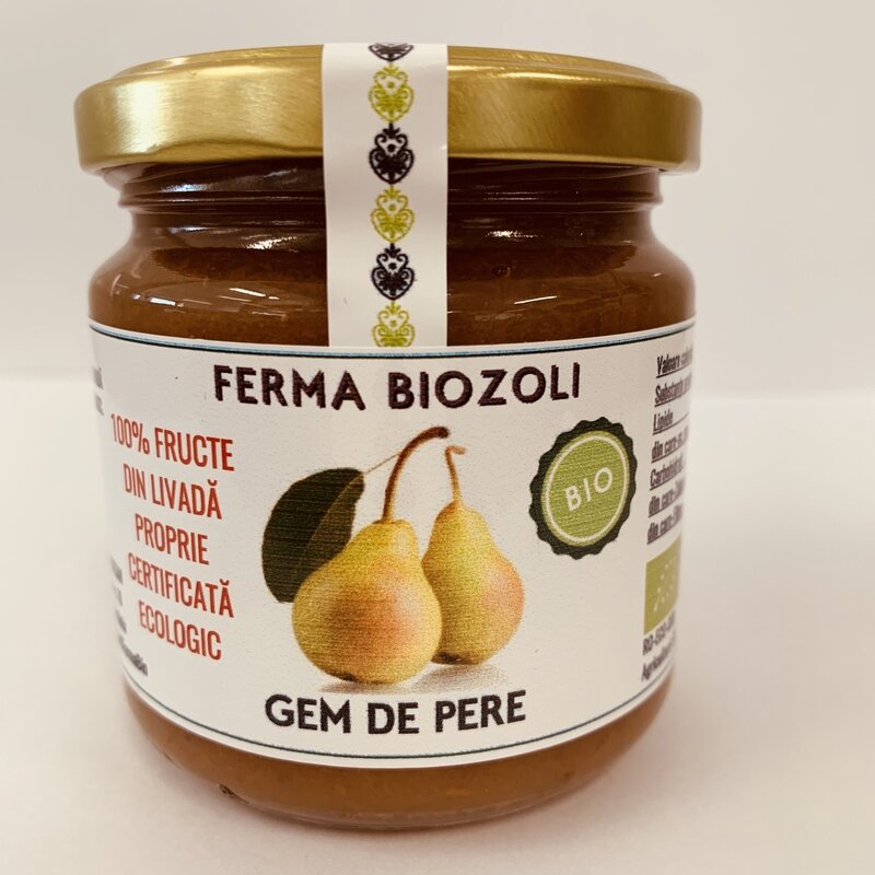 Gem de pere fara zahar bio 200g Ferma Biozoli