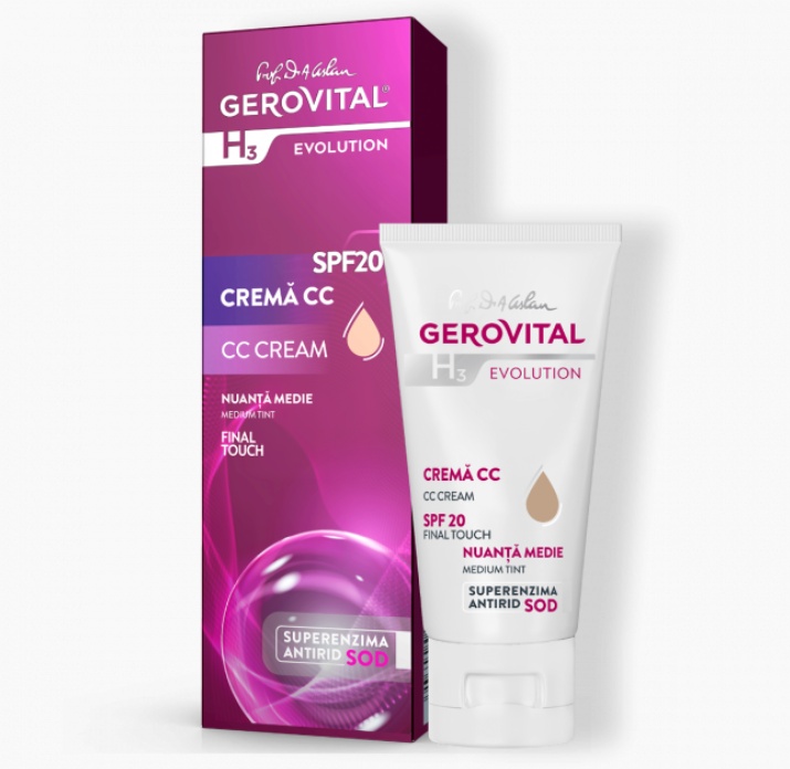 GEROVITAL H3Evolution Crema CC mediu SPF20, 30ml, 207