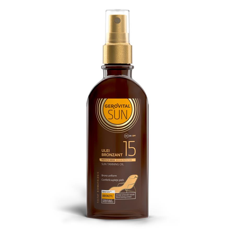 Gerovital Sun Ulei Bronzant SPF 15, 150 ml