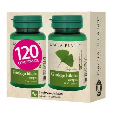 Ginkgo Biloba, 60 comprimate, 2 bucati, Dacia Plant