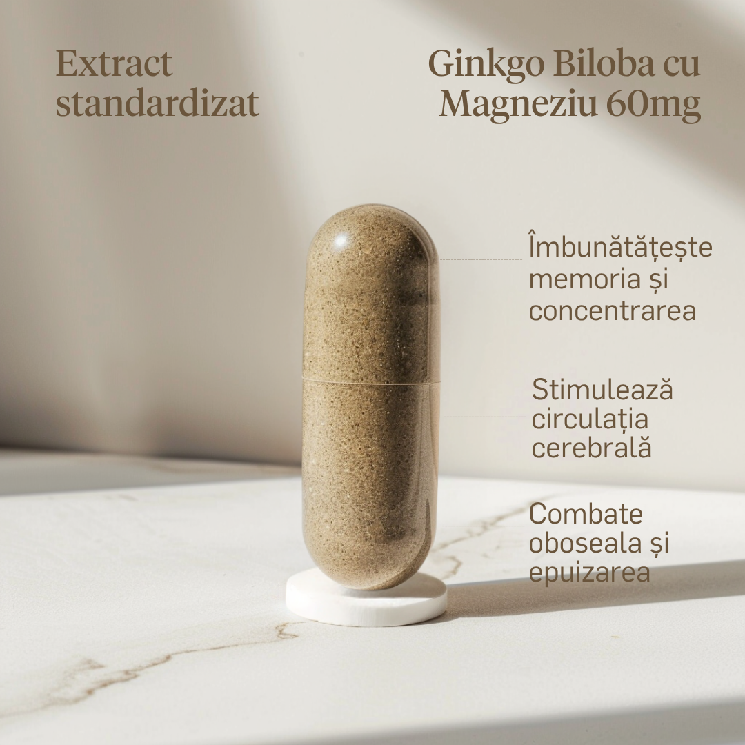 Ginkgo Biloba cu Magneziu 60mg