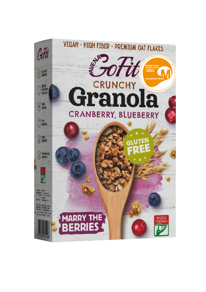 Granola cu afine si merisoare fara gluten, 250g, Avena GoFit