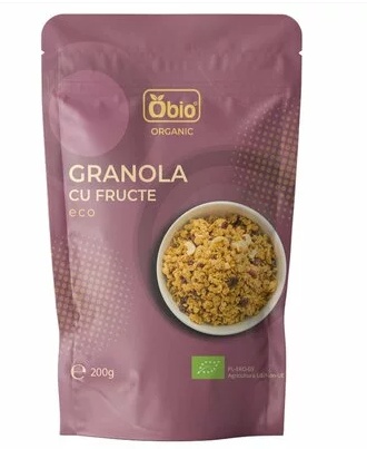 Granola eco cu fructe, 200g, OBio