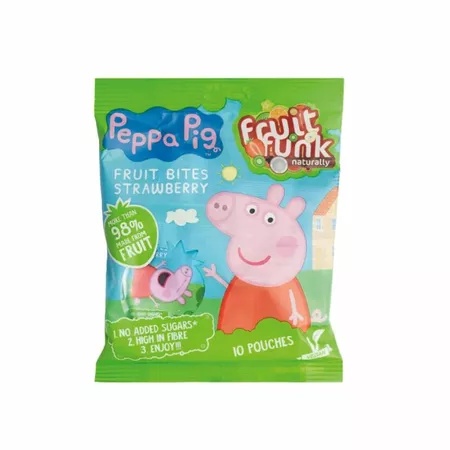 Gustare din fructe cu capsuni Peppa Pig, 100g, Fruit Funk