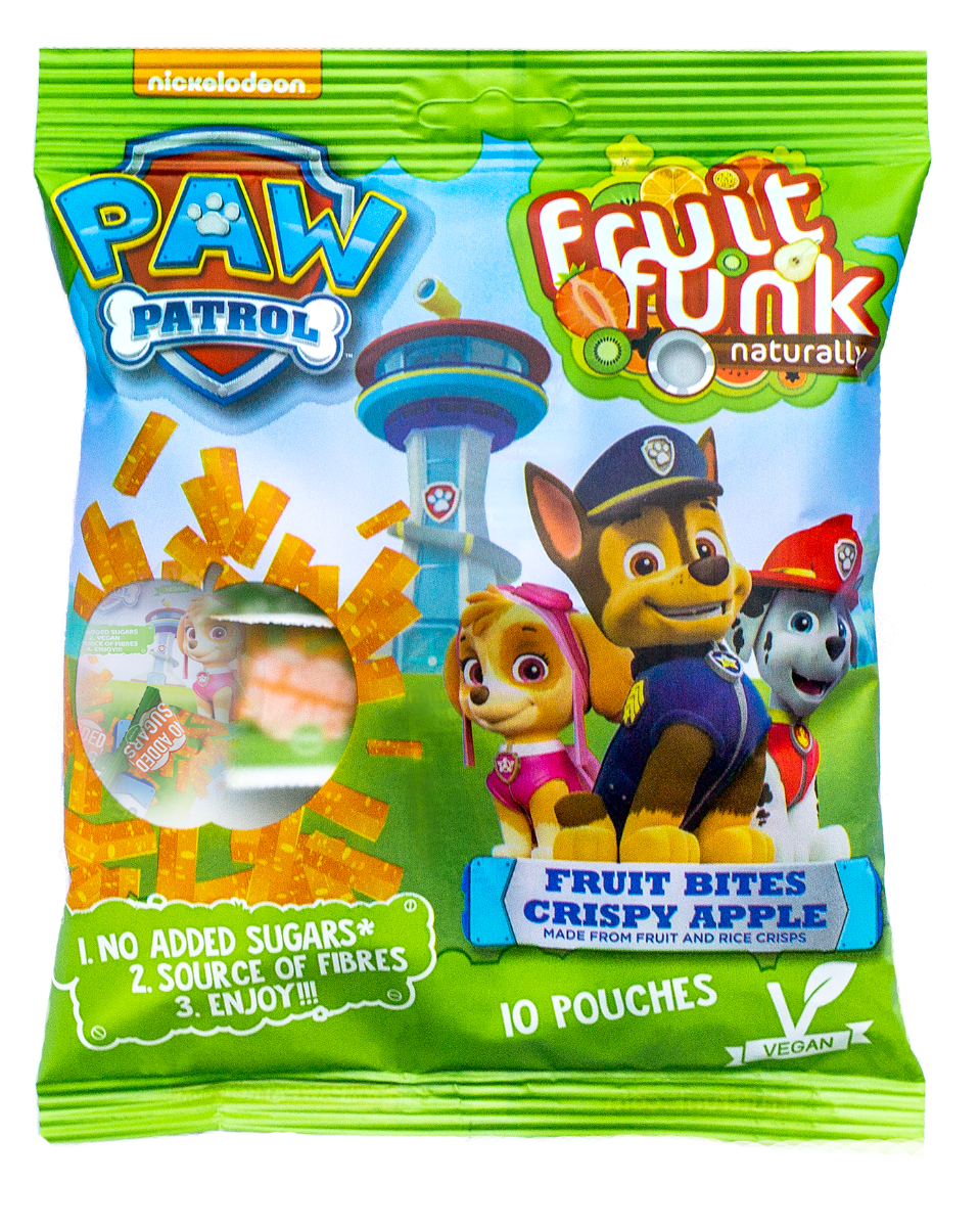 Gustare din fructe cu mar crocant Paw Patrol, 100g, Fruit Funk