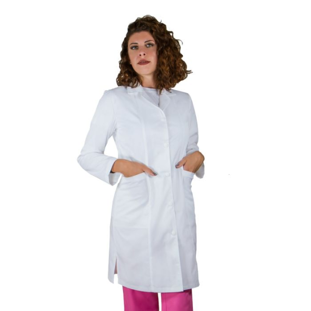Halat medical lung pentru dama, alb, marimea S