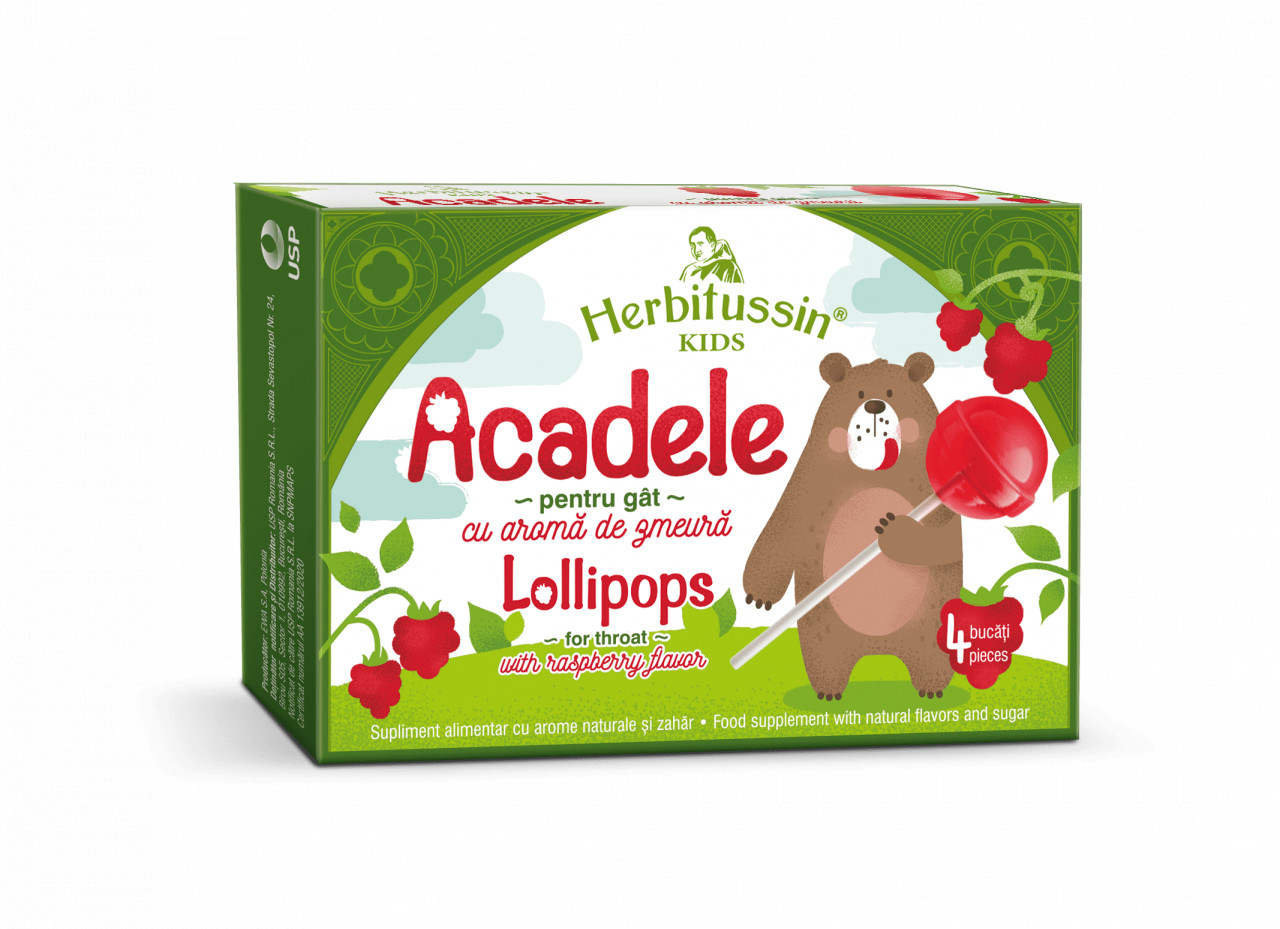 Herbitussin Kids acadele zmeura x4buc