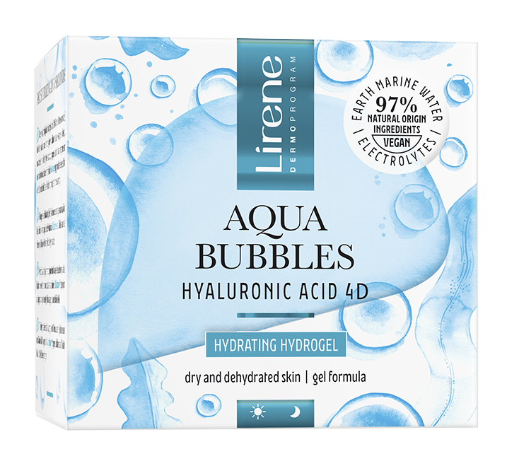 Hidro-gel facial hidratant cu acid hialuronic Aqua Bubbles, 50ml, Lirene