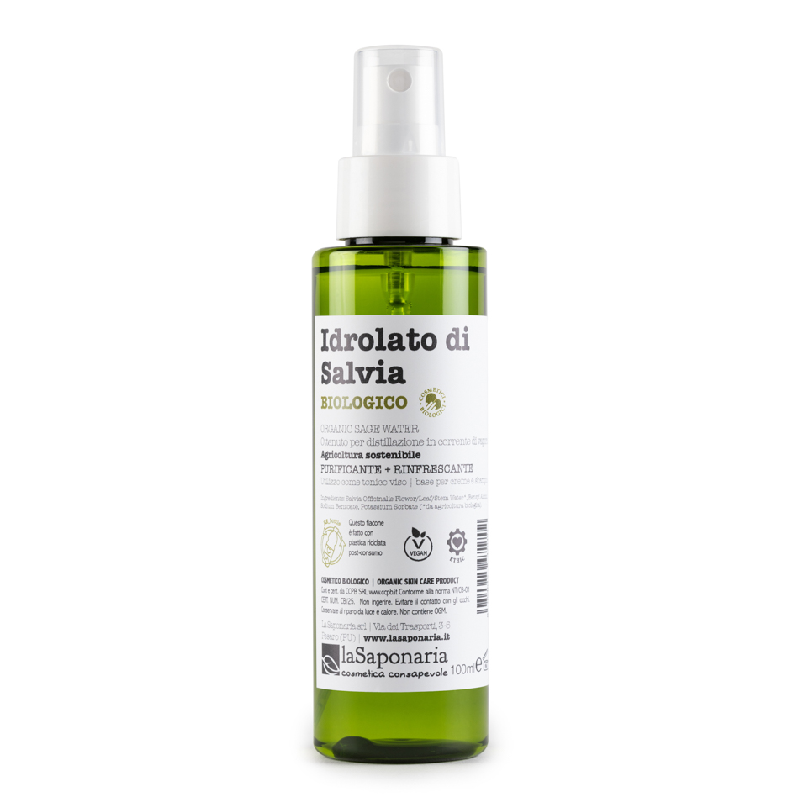 Hidrolat bio (apa florala) anti-inflamator de salvie, 100ml, La Saponaria
