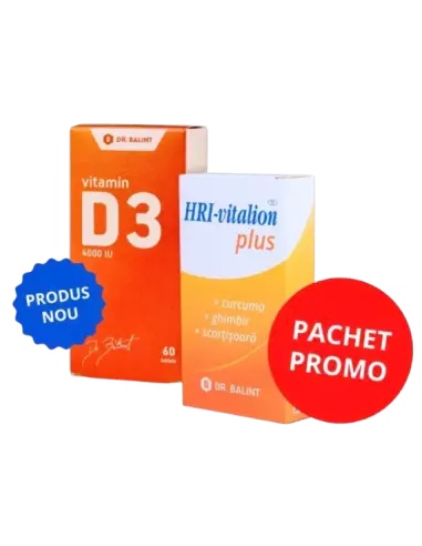HRI-Vitalion Plus, 54 comprimate + Vitamina D3, 4000IU, 60 comprimate, Dr. Balint