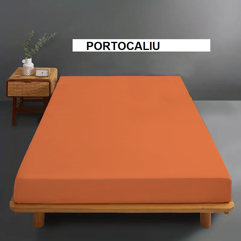 Husa de pat cu 1 fata de perna TRICOT portocaliu 90x200 cm, Ralex | 1 buc