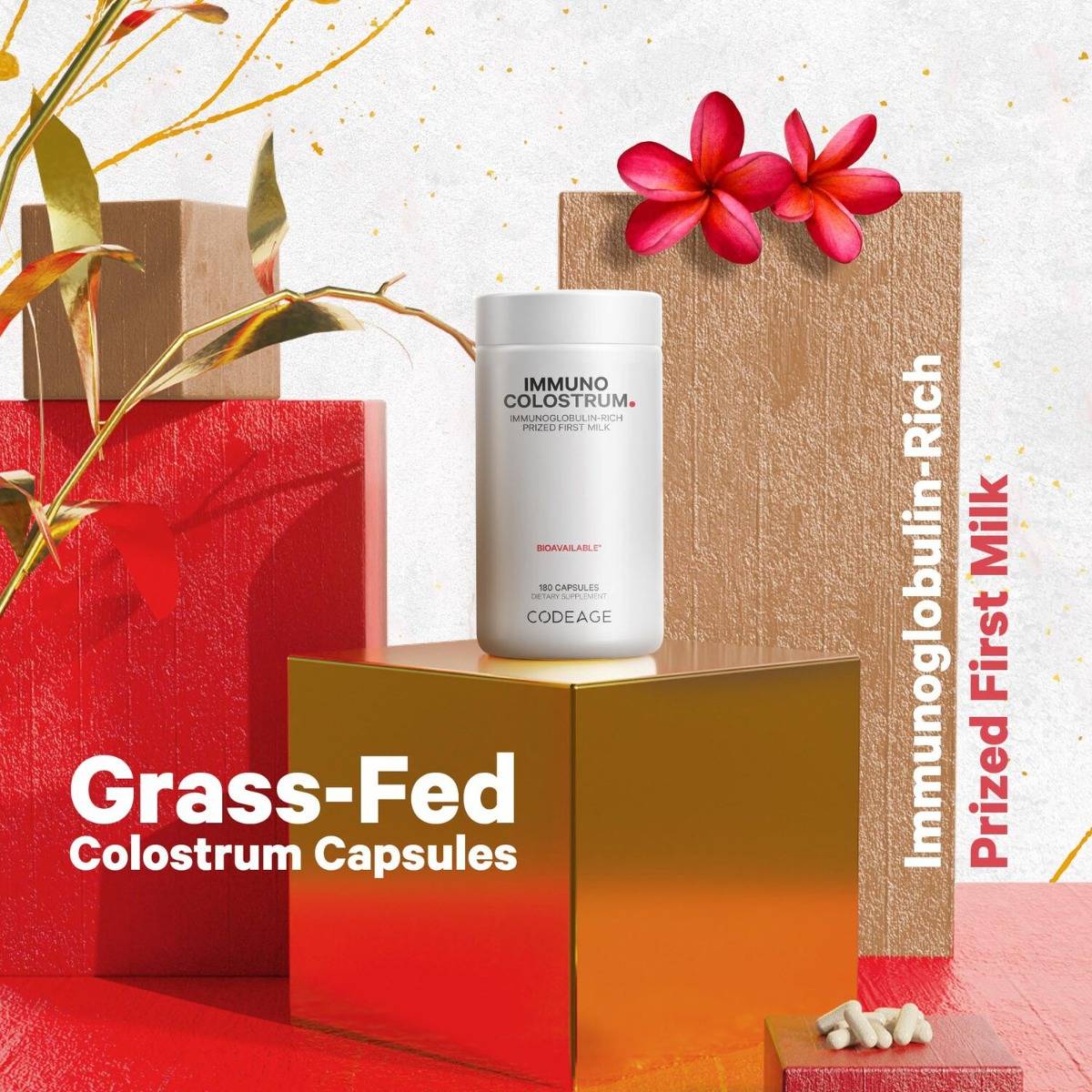 Immuno Bovine Colostrum - Colostru Bovin Bogat in Imunoglobuline, 180 capsule - Codeage - GNC - poza 5