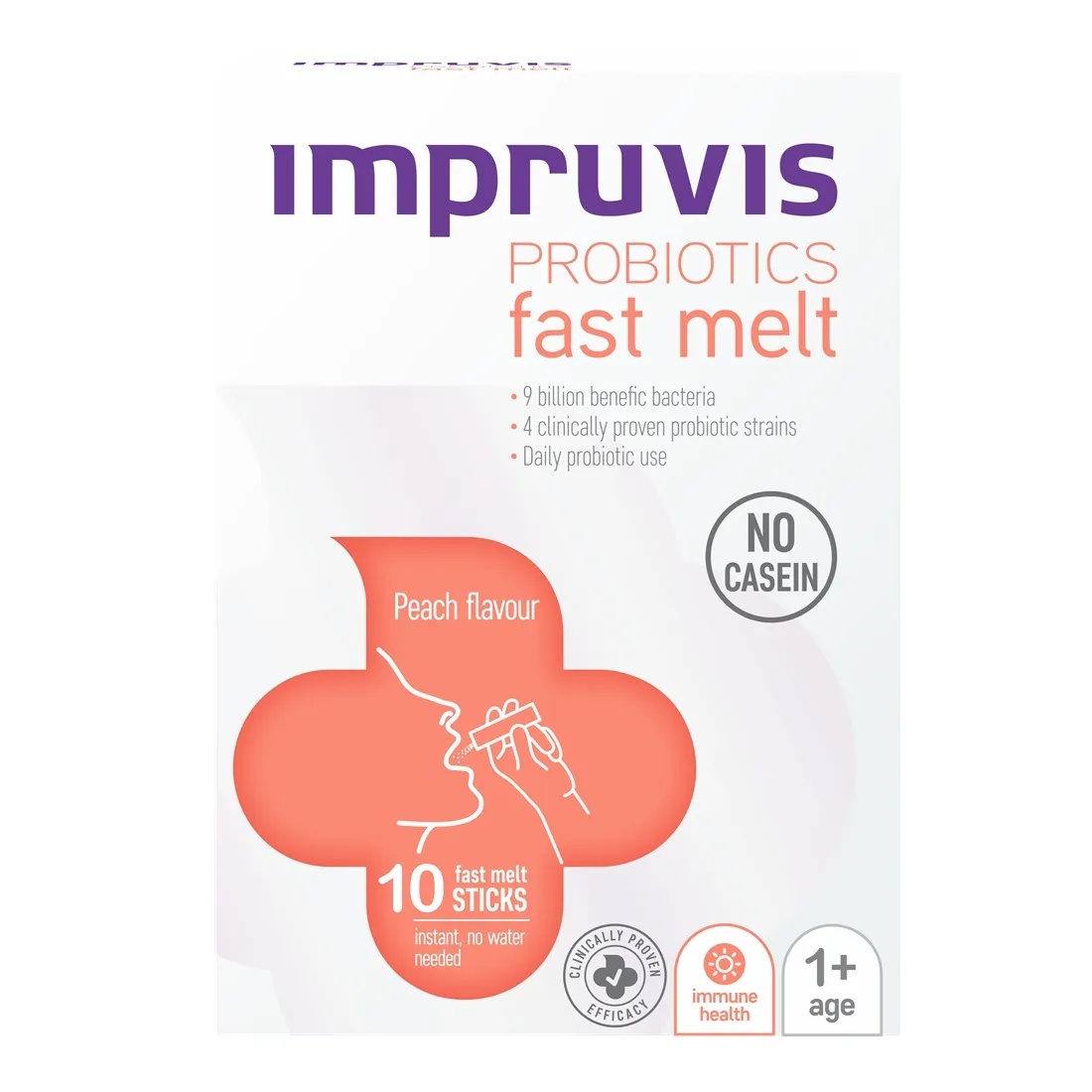 Impruvis Probiotics fast melt aroma piersica, 10plicuri, IMPRUVIS
