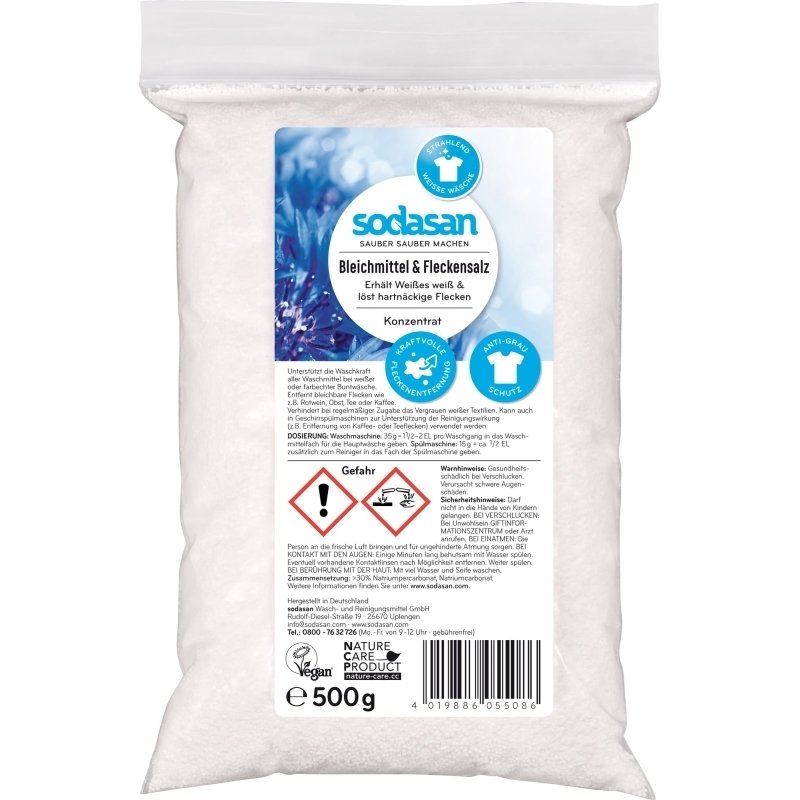 Inalbitor pe baza de oxigen pentru pete ecologic (punga) 500g Sodasan